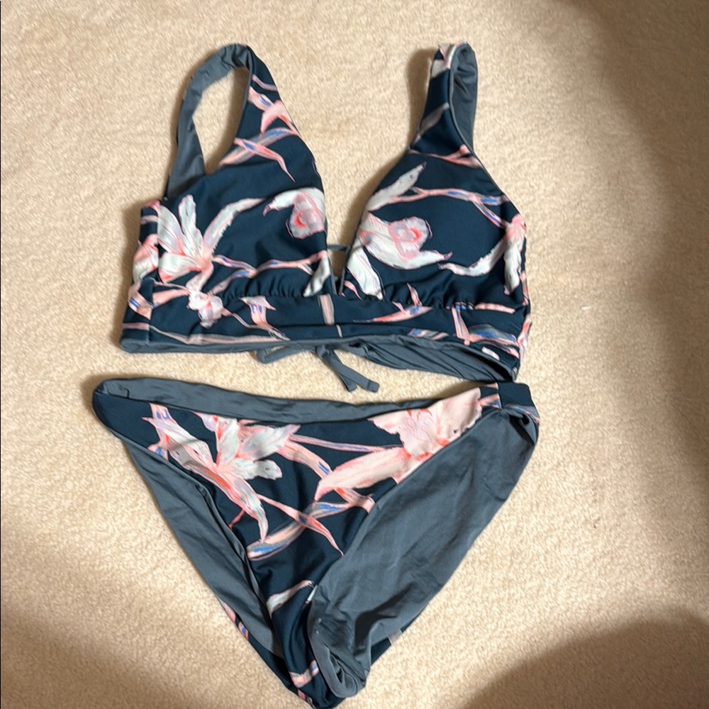 Maaji Blue and Pink Floral Bikini Set
